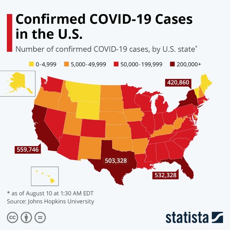 Confirmed COVID-19 Cases in US