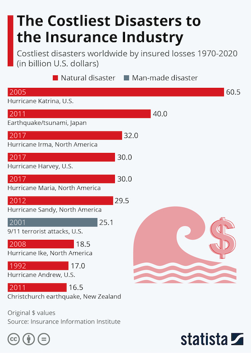 The Costliest Disasters to the Insurance Industry