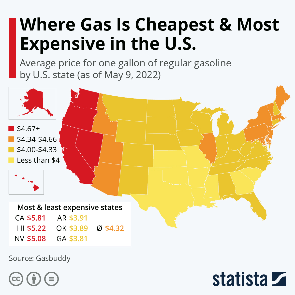 Gas Prices Surpass $4 in Most U.S. States
