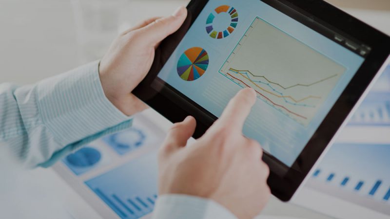 Plastic Resin Sales Growth Charts On Tablet