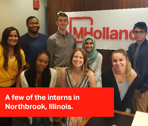 A few of the interns in Northbrook, Illinois.