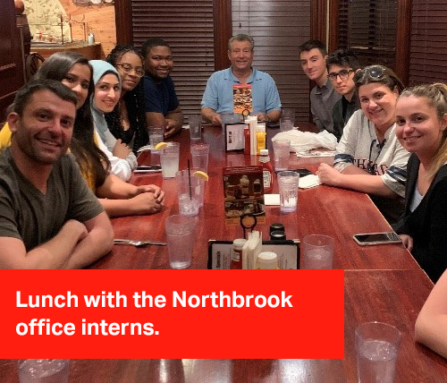 Lunch with the Northbrook office interns.